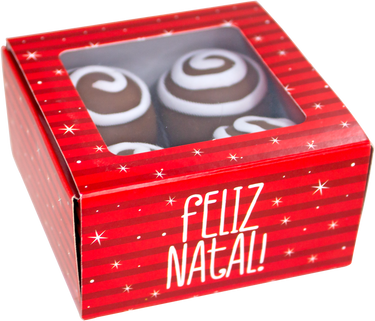 Caixa gaveta c/ visor 4 doces Noel c/10un